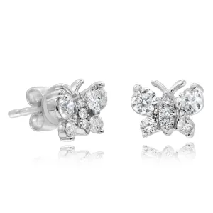 0.51ct Diamond Butterfly Stud Earrings set in 14KT White Gold /ER414065