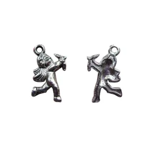 10 Pcs Tibetan Silver Cupid With Bow 23X16mm Charms Pendants