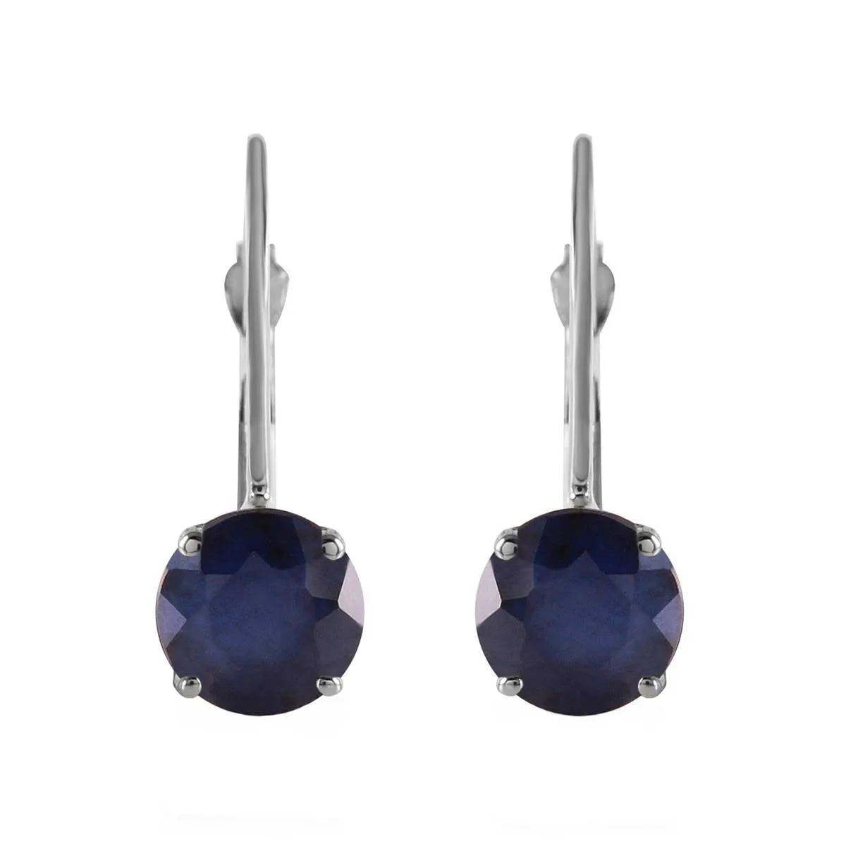 1.2 Carat 14K Solid White Gold Nestle Deeply Sapphire Earrings