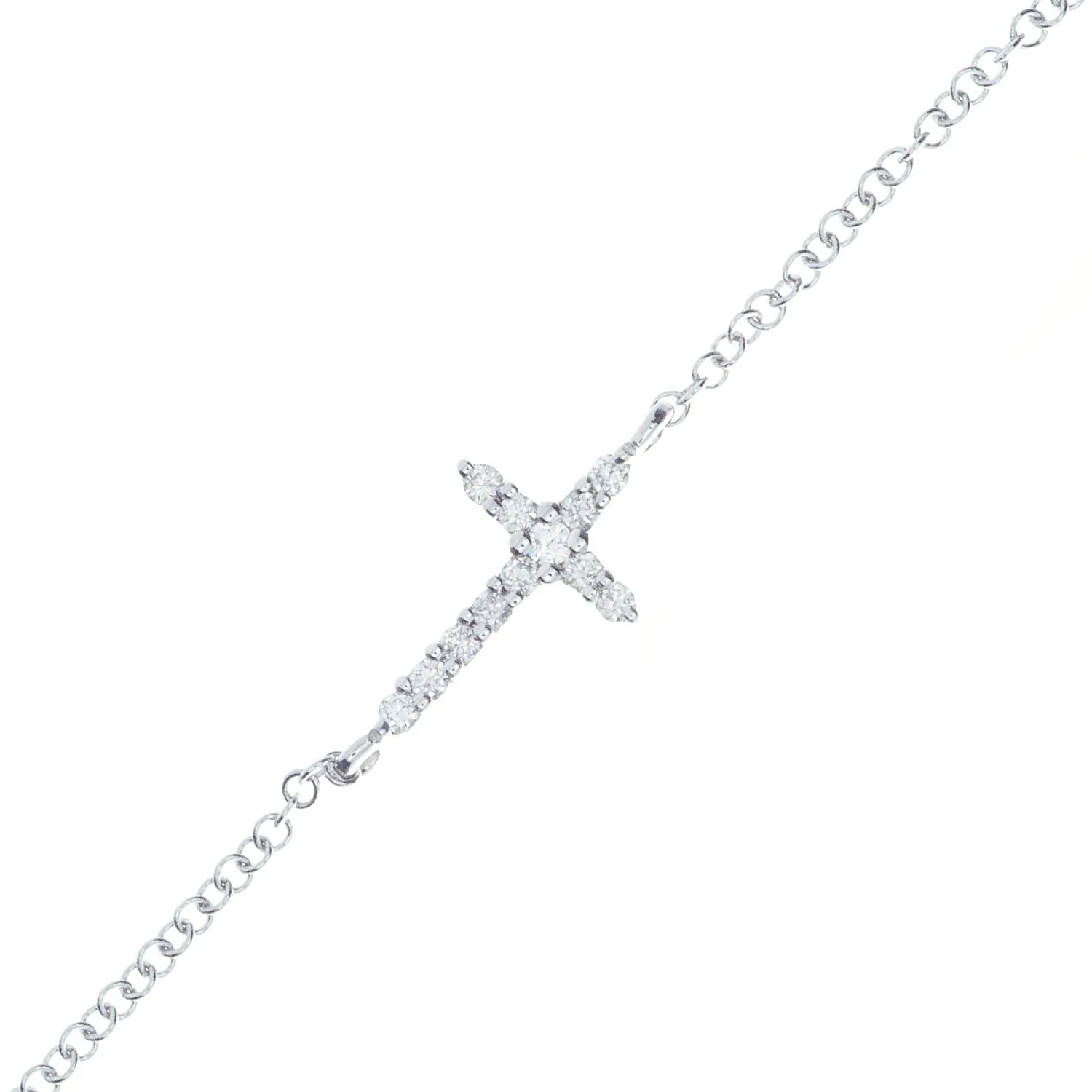 14k Gold Diamond Cross Bracelet