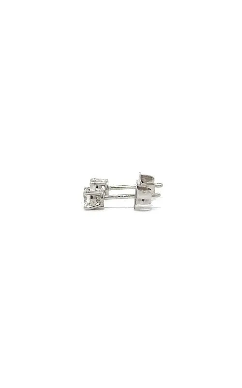 14K WHITE GOLD DIAMOND STUD EARRINGS  G14208