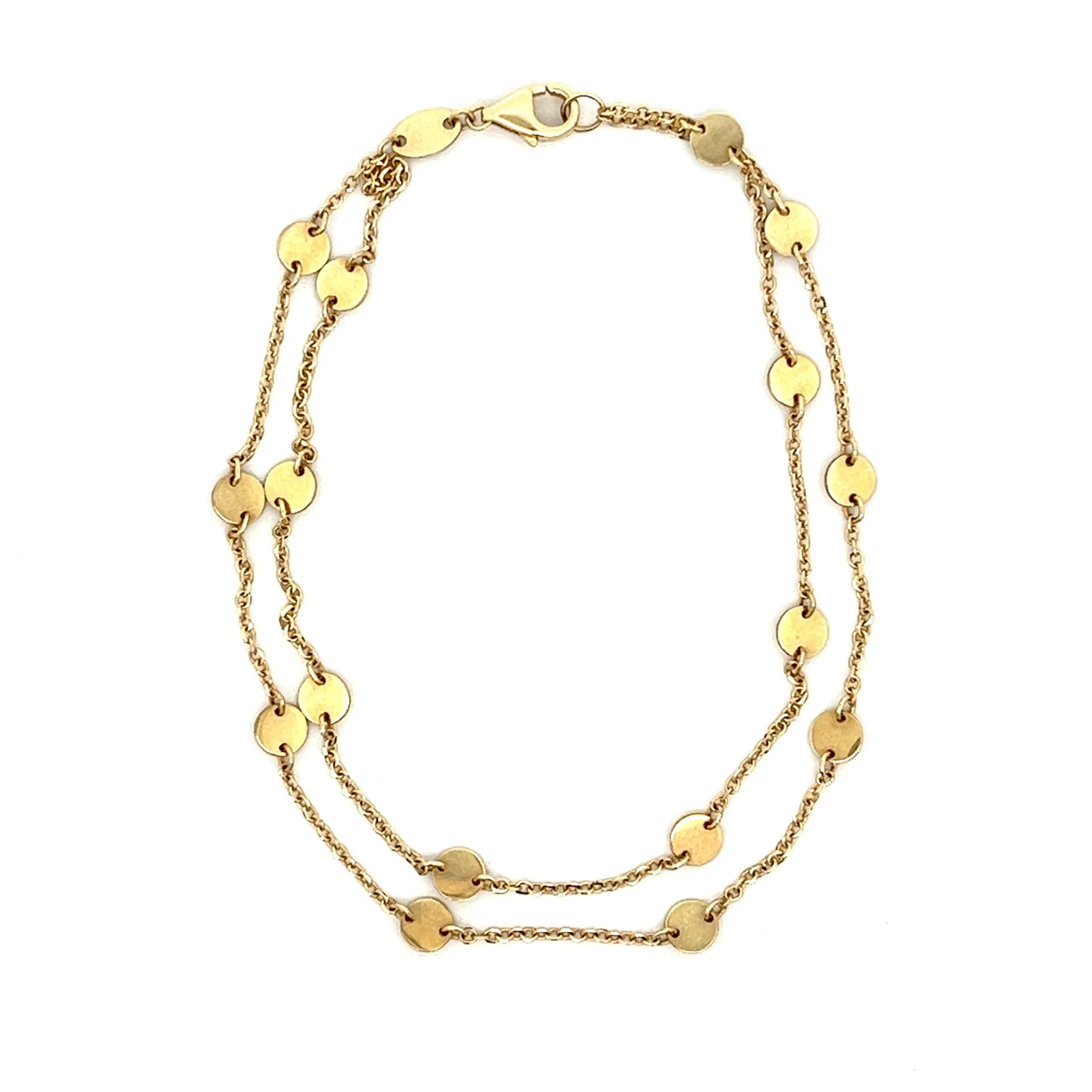 14k Yellow Gold Double Strand Bracelet