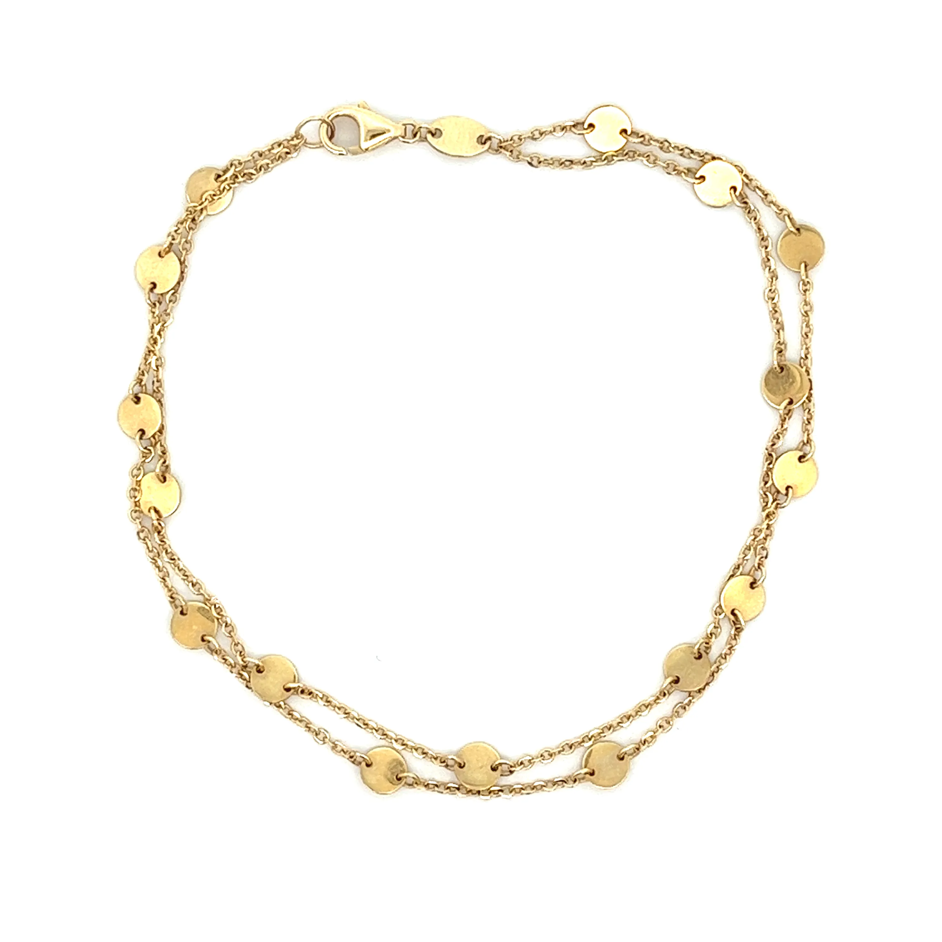 14k Yellow Gold Double Strand Bracelet