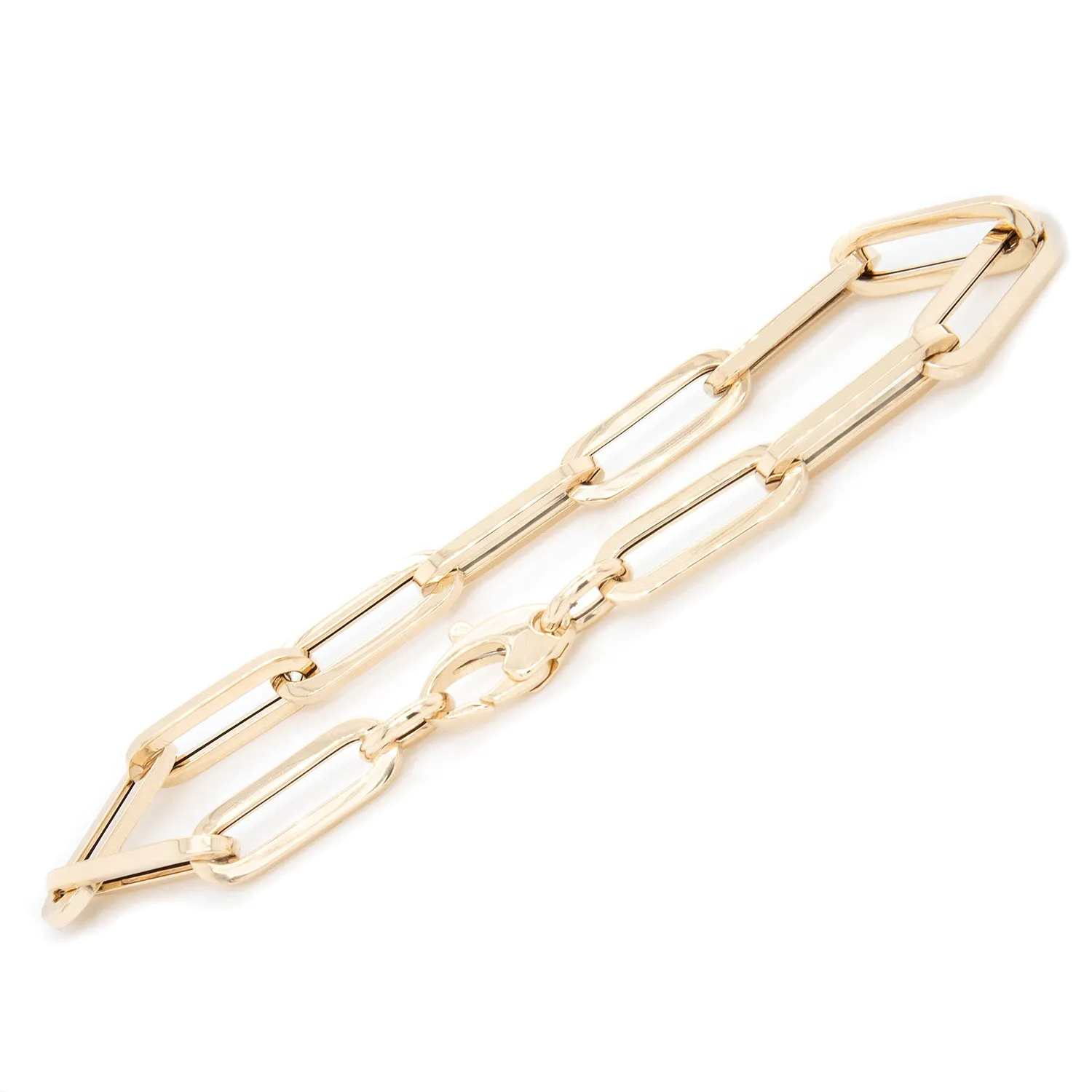 14k Yellow Gold Medium Paper Link Bracelet