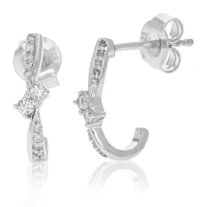 1/6 cttw Round Lab Grown Diamond Dangle Earrings .925 Sterling Silver Prong Set 1/2 Inch