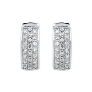 18ct White Gold 0.33ct Diamond Pave Hoop Earrings