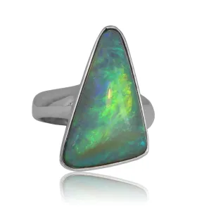 18kt White Gold Boulder Opal ring