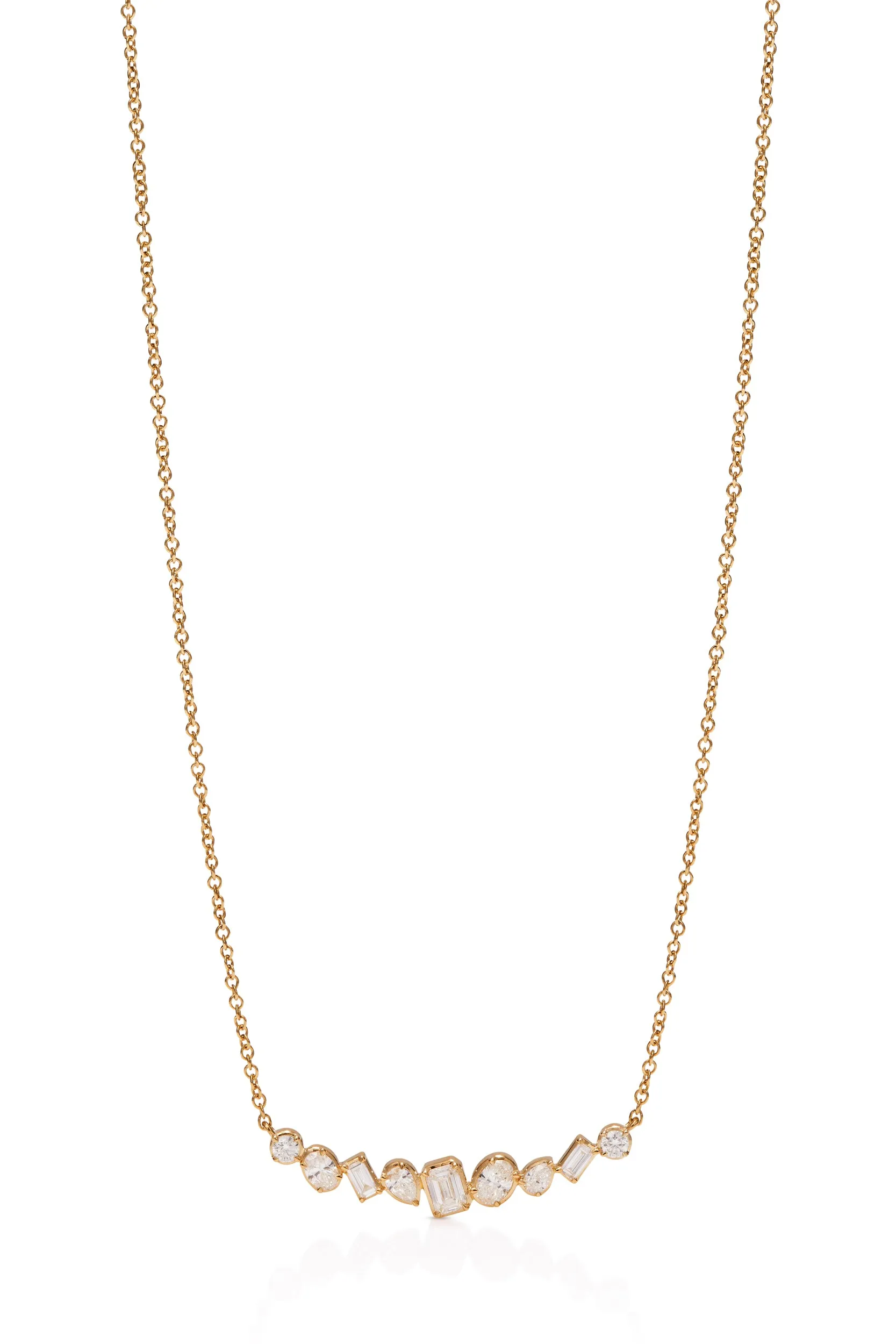 18KY Diamond Bar Necklace