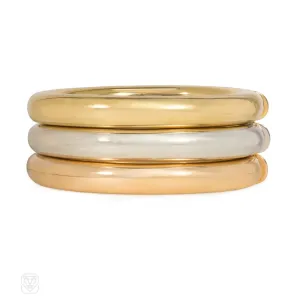 1970s three-color gold hinged bangles