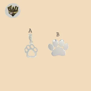 (2-1443) 925 Sterling Silver - Dog Paw Pendant.