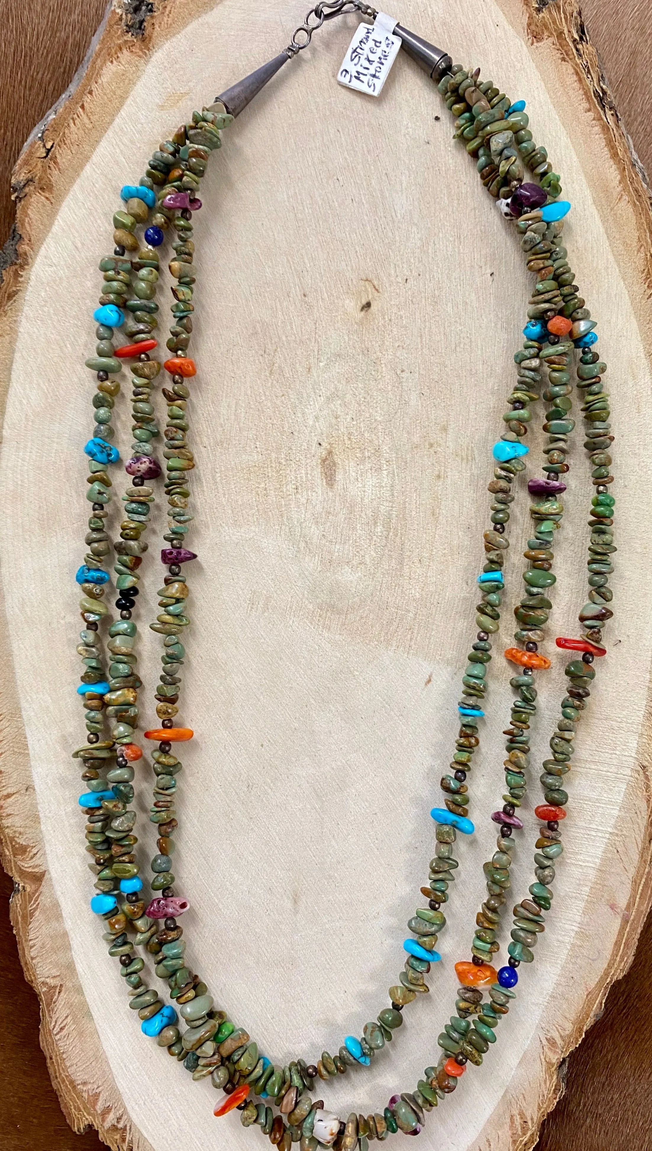 21” Inch 3 Strand Green Turquoise Necklace