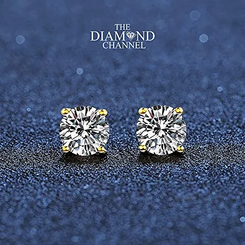 3/8 cttw Natural Diamond Earrings AGS Certified Diamond Stud Earrings for Women 14 Karat Yellow Gold Round Brilliant Shaped Earrings 4 Prong Setting with Screw Back and Post Studs