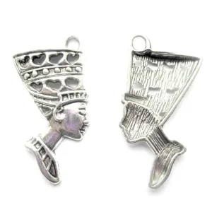 5 Pcs Tibetan Silver Egyptian Ethnic Haed 40mm x 25mm Charms Pendants