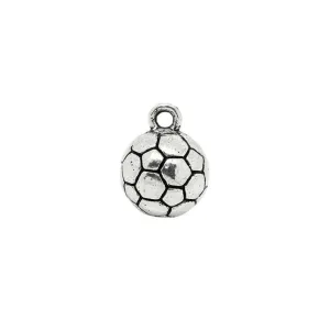 5 Pcs Tibetan Silver Football Soccer Ball 3D 14mm x 11mm Charms Pendants