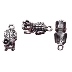 5 Pcs Tibetan Silver Frog Prince Fairytale 22X10mm 3D Charms Pendants