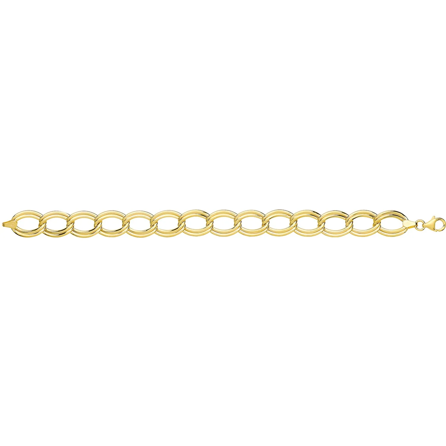 9CT GOLD OVAL OPEN DOUBLE LINK BRACELET