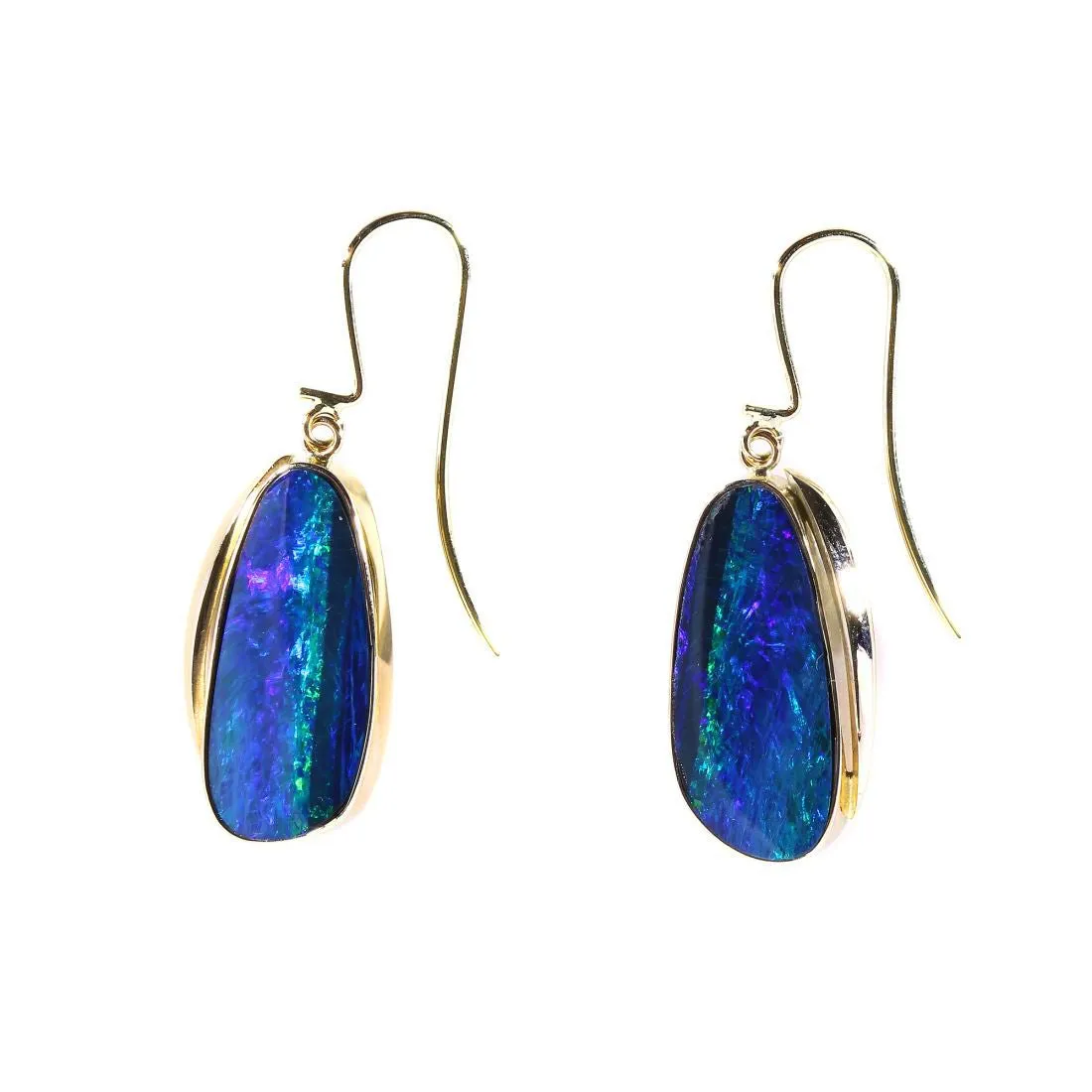 9K Yellow Gold 11.5ct Australian Opal Earring - 20426866