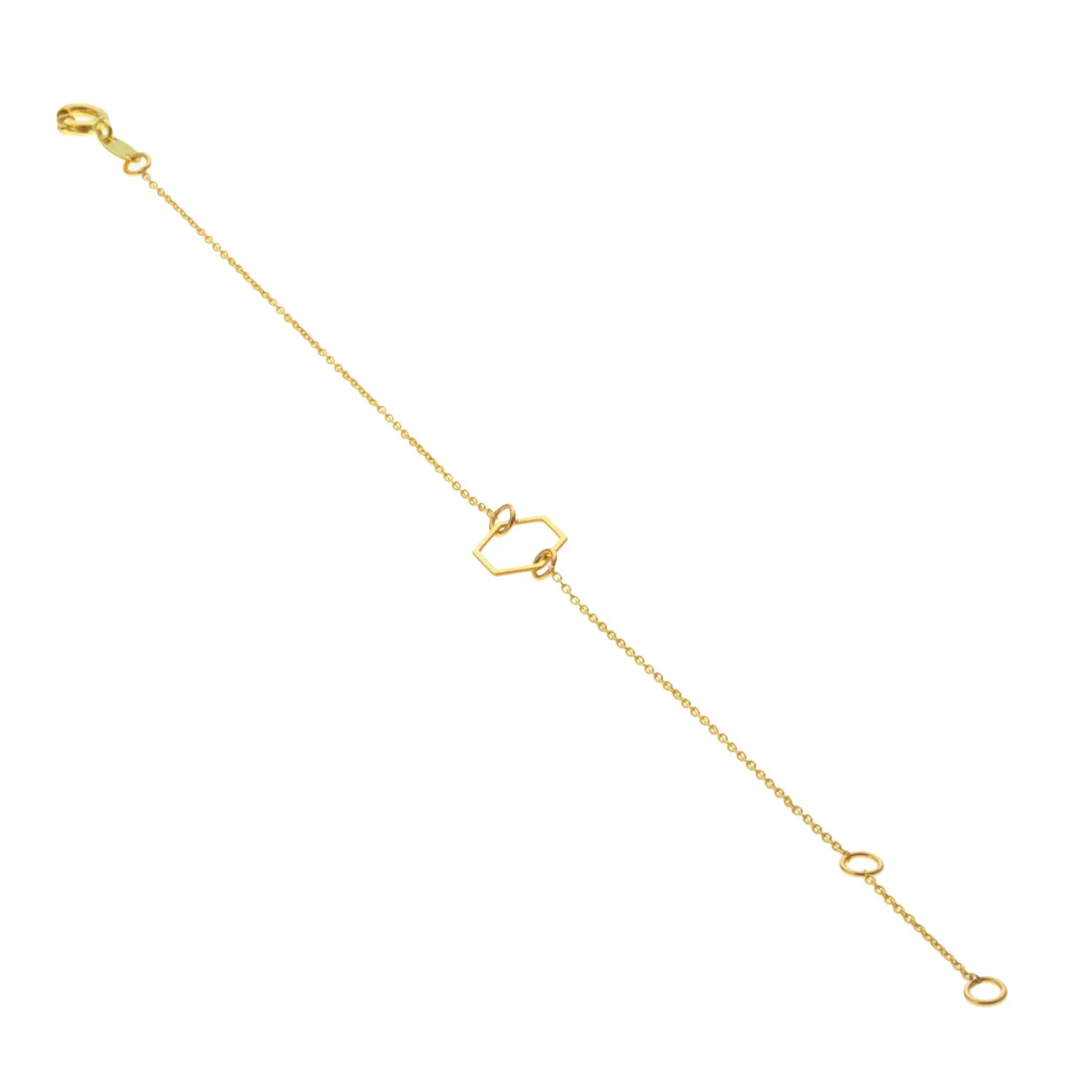 9kt Gold Hexagon Chain Bracelet