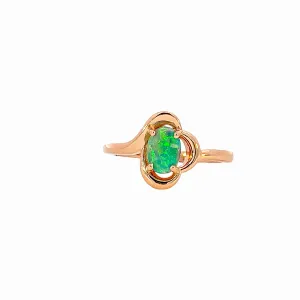 9kt Rose Gold solitaire ring with one Black Opal 0.47ct