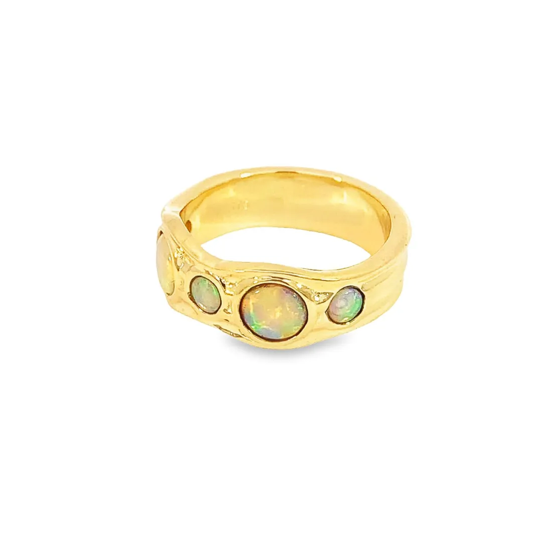 9kt Yellow Gold Crystal Opal band