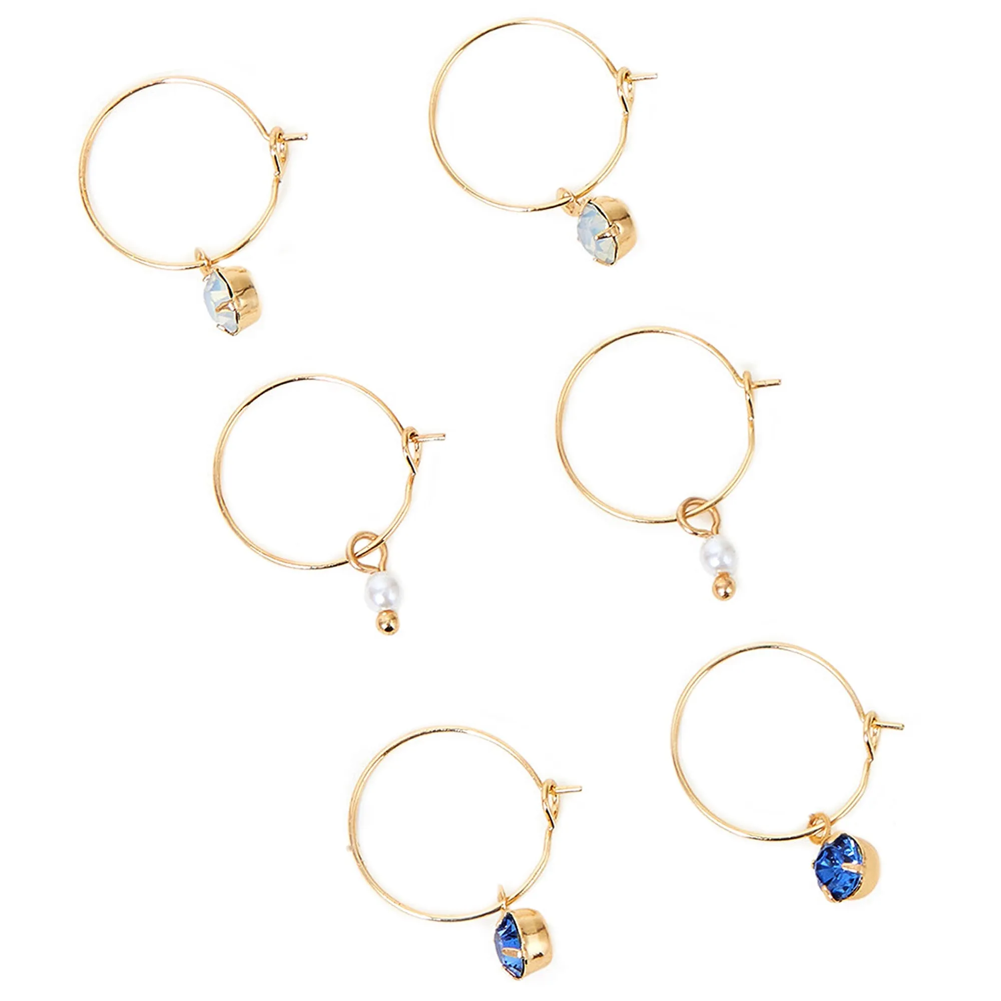 Accessorize London Women's Gem Hoop Earrings Set Of Three