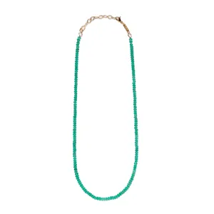 Adjustable Small Bead Necklace - Emerald