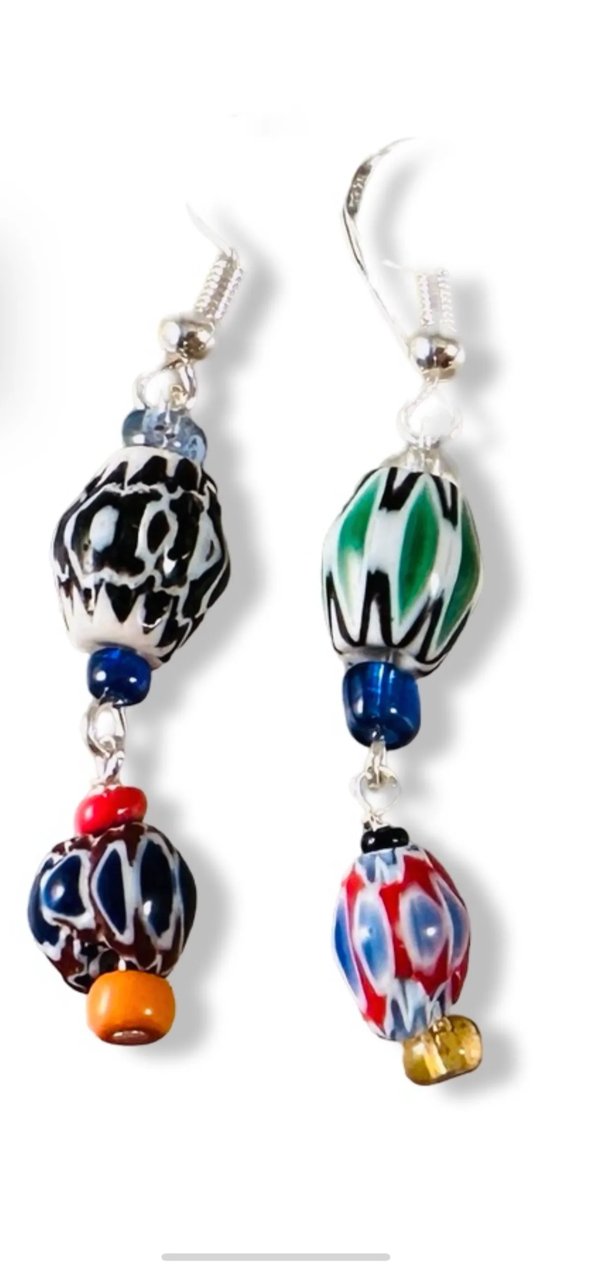 African Glass Bead Earrings