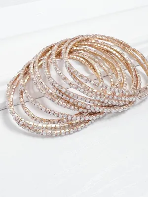 Aria - Rhinestone Bracelet Set (Rhinestone & Pearl)