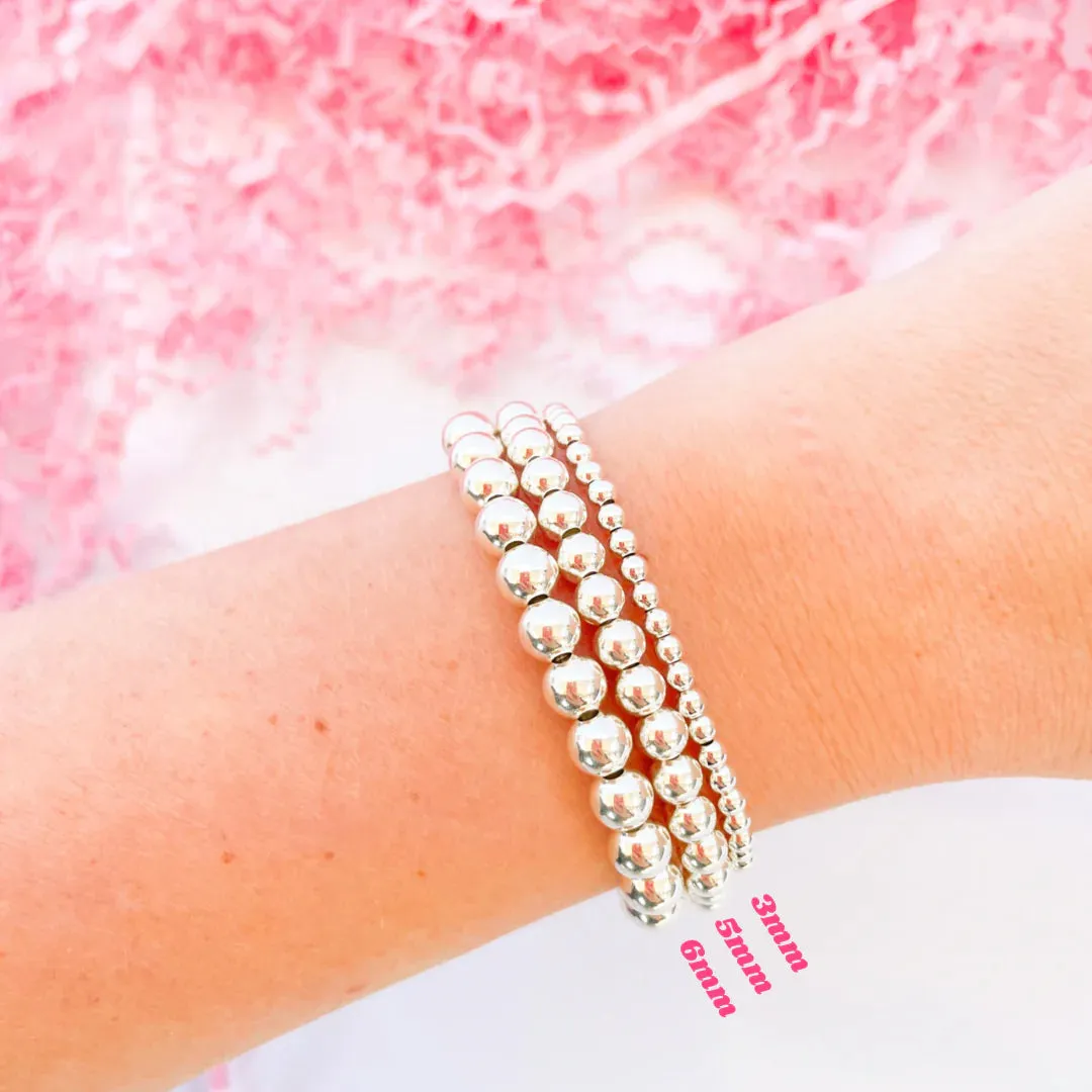 Beaded Blondes | 3MM Silver Beaded Bracelet