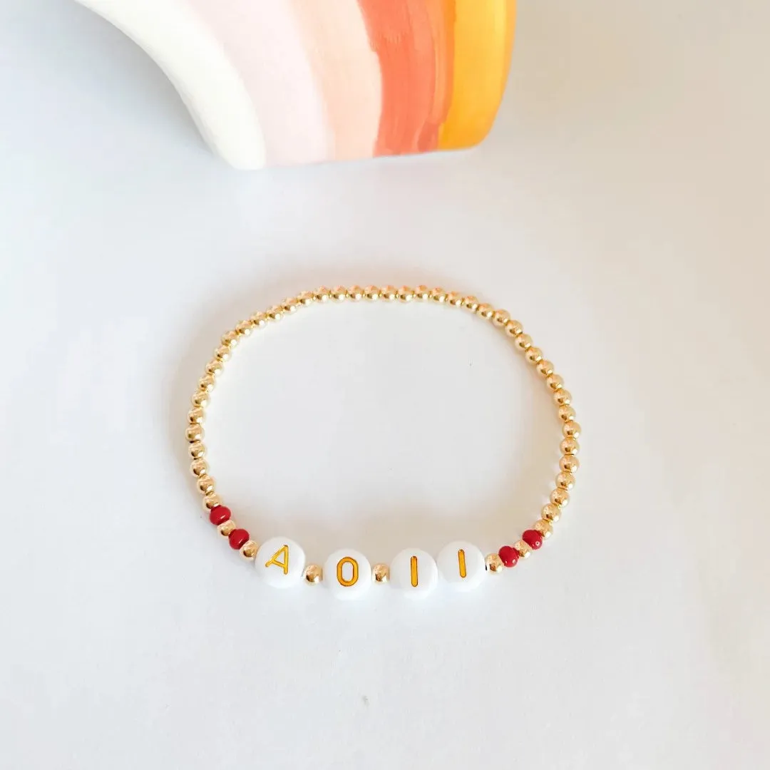 Beaded Blondes | A O II Color Sorority Bracelet