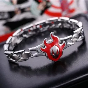 Bleach Bracelet - Bleach Logo Skull on Red Flame