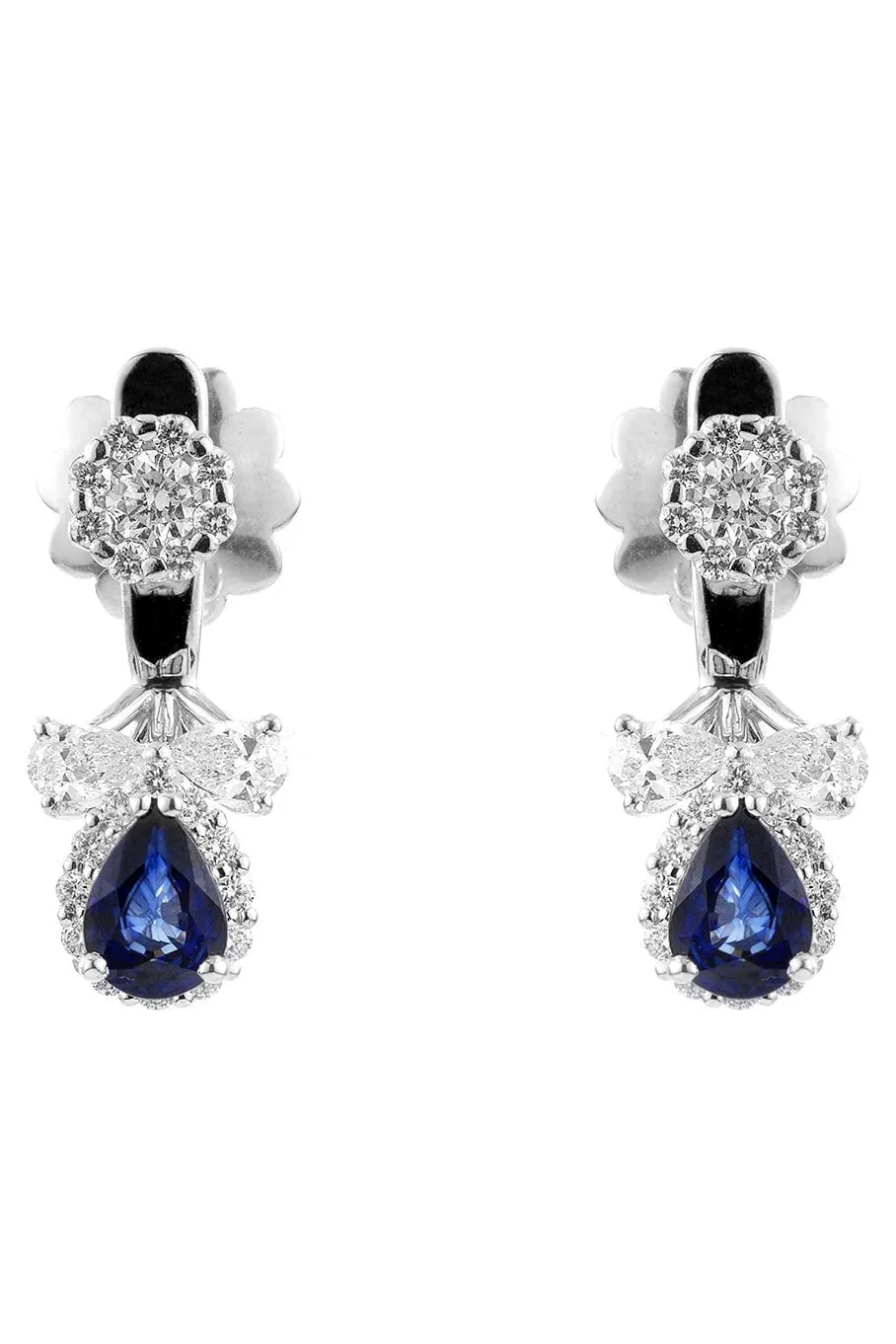 Blue Sapphire Diamond Drop Earrings