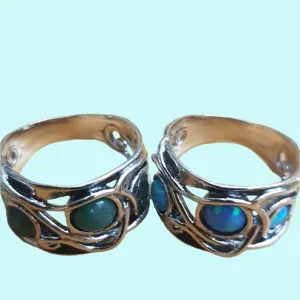 Bluenoemi rings from Israel. Sterling silver ring for woman. Set with gemstones.