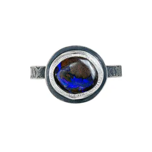 Boulder Opal Ring - Sterling Silver - Size 6 3/4