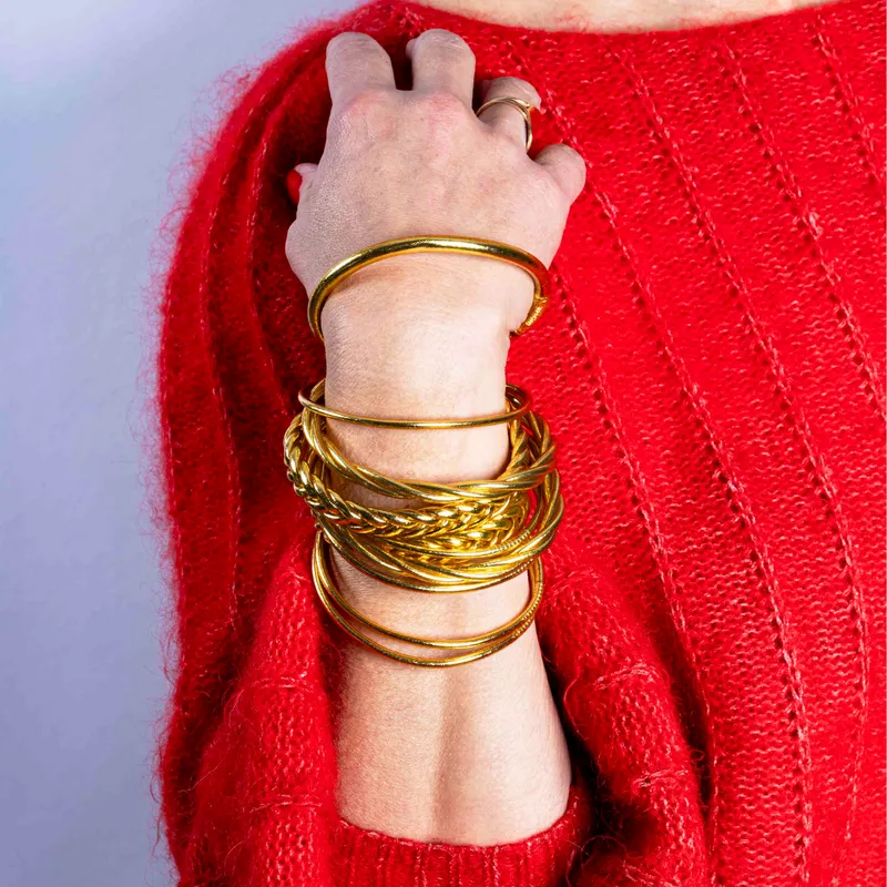 BUDDHIST BANGLE | BRAID | GOLD