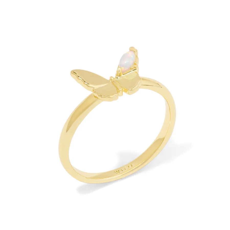 Butterfly Opal Gold Ring