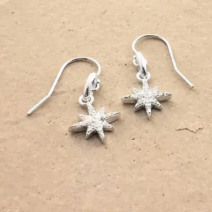 CELESTE Sterling Silver North Star Crystal Earrings