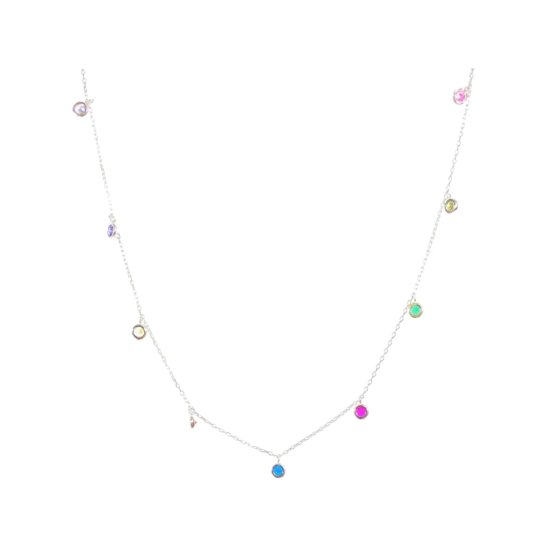 Chakra Rainbow Drop Choker Necklace (sterling silver or 16K gold)