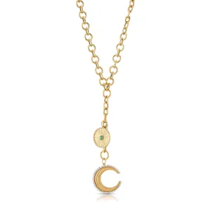 CIRCLE CHAIN DROP W/ 2 CIRCLE CONNECTORS W/ PENDANTS