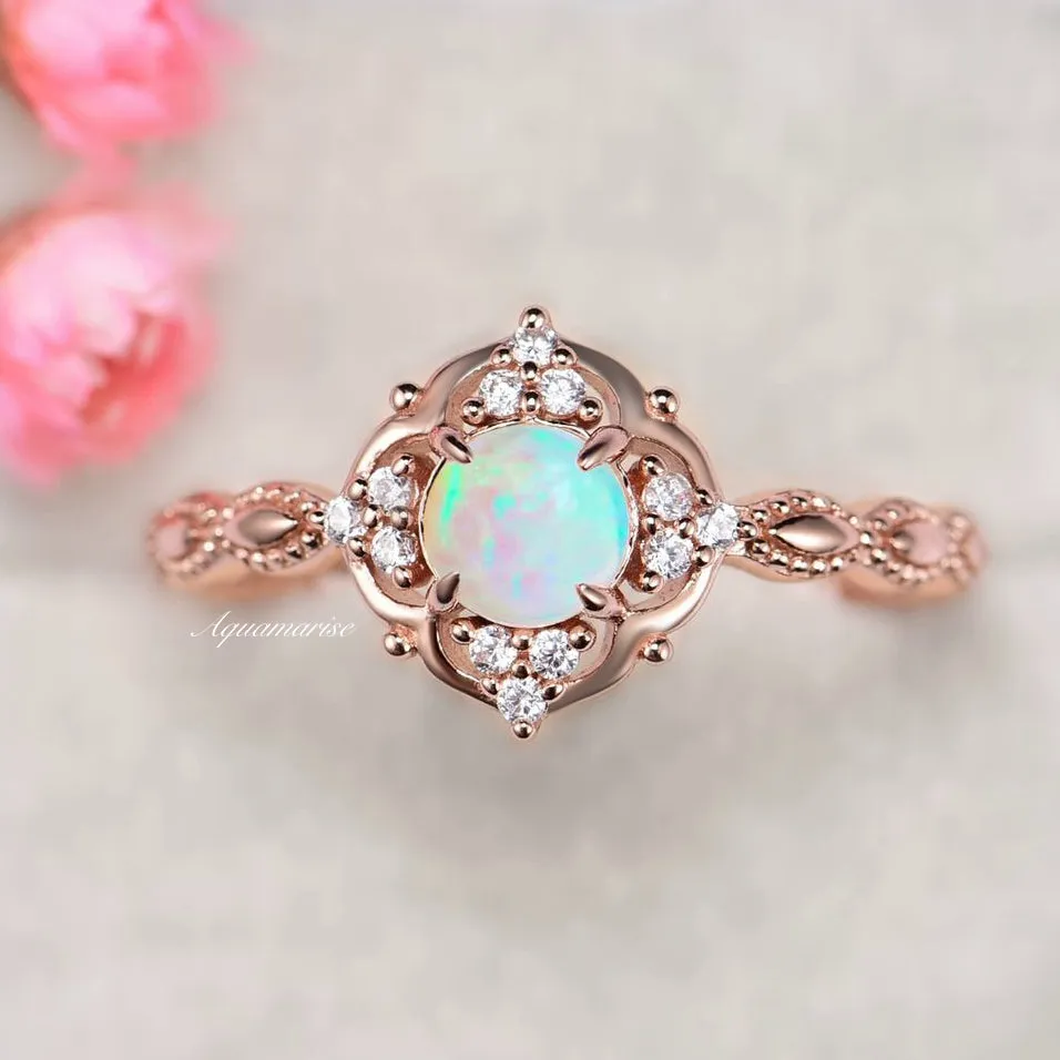 Claire Australian Opal Ring-14K Rose Gold Vermeil