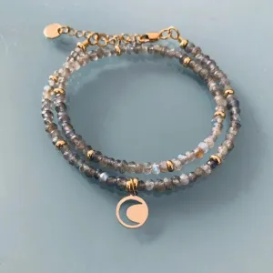 Clover Moon Bracelet and Labradorite Beads | Gift Idea | Women's Gift | Perfect Women's Jewelry