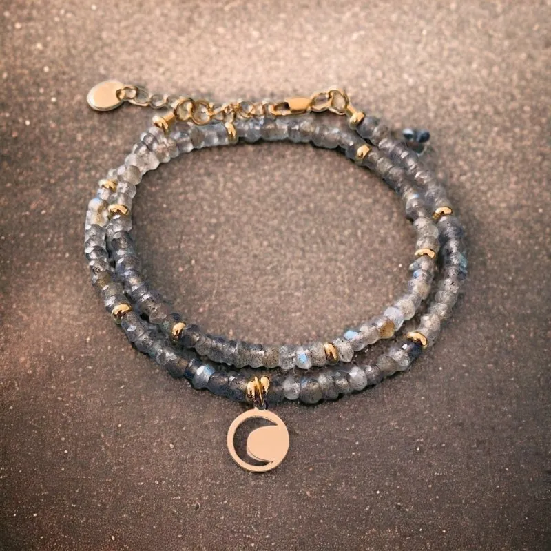 Clover Moon Bracelet and Labradorite Beads | Gift Idea | Women's Gift | Perfect Women's Jewelry