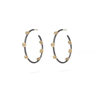 COMING AND GOING PRIMROSE BOUQUET MEDIUM HOOP EARRINGS