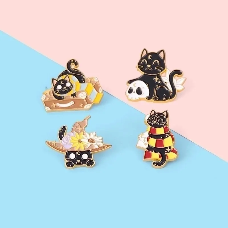 Cute Pin Cat Daisy Alloy Unisex Brooches