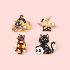 Cute Pin Cat Daisy Alloy Unisex Brooches