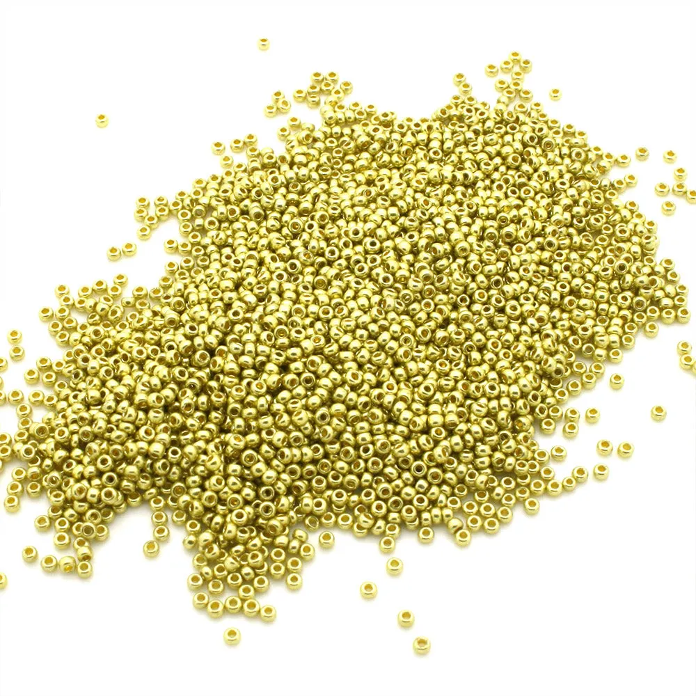 Czech Gold Metallic Rocaille/Seed 11/0-Pack of 50g