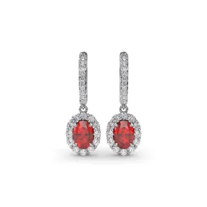 Dazzling Ruby and Diamond Drop Earrings