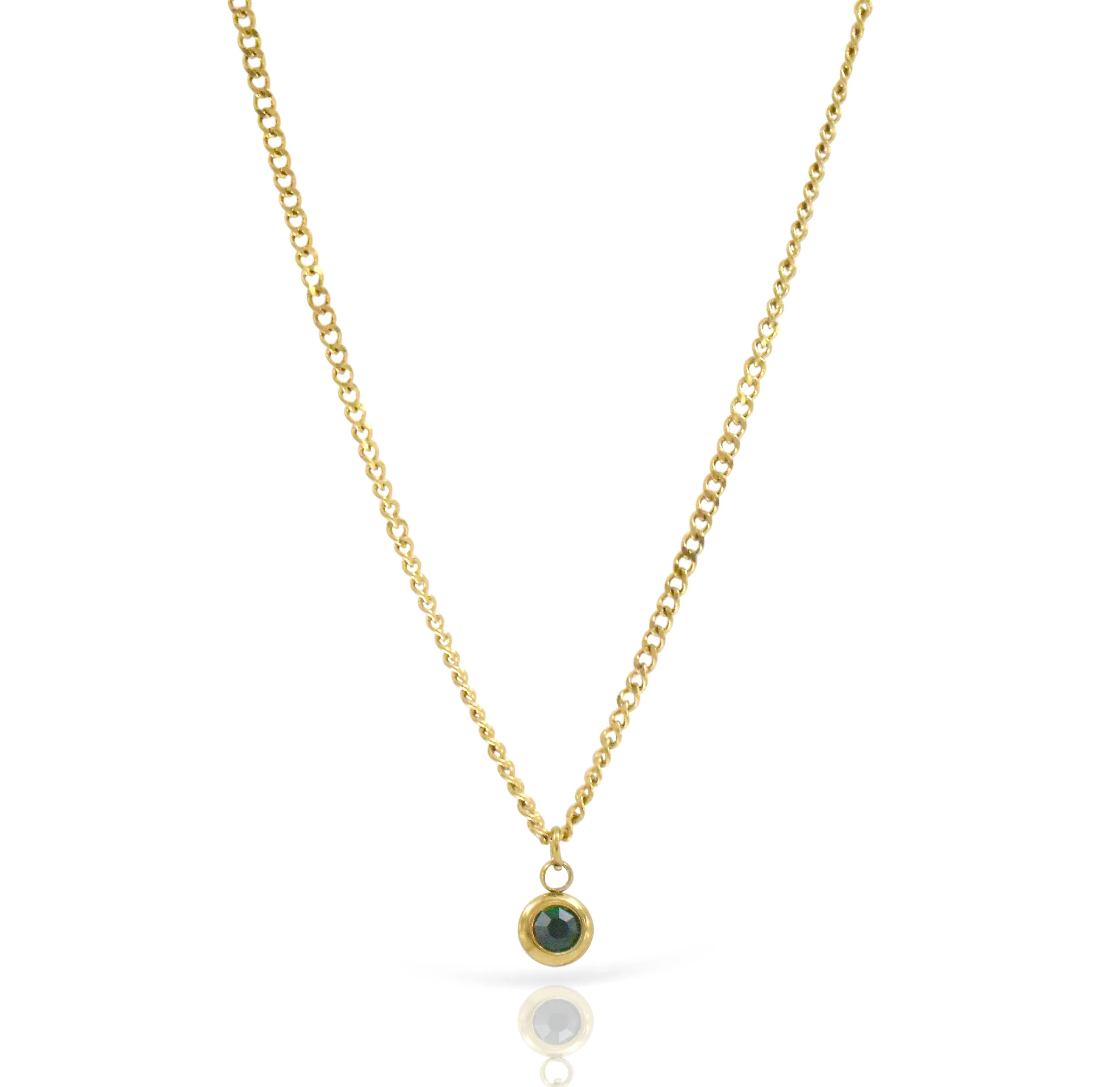 DELILAH EMERALD BIRTHSTONE PENDANT NECKLACE - MAY