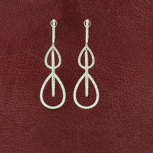 Diamond & Sapphire Dangle Teardrop Earrings