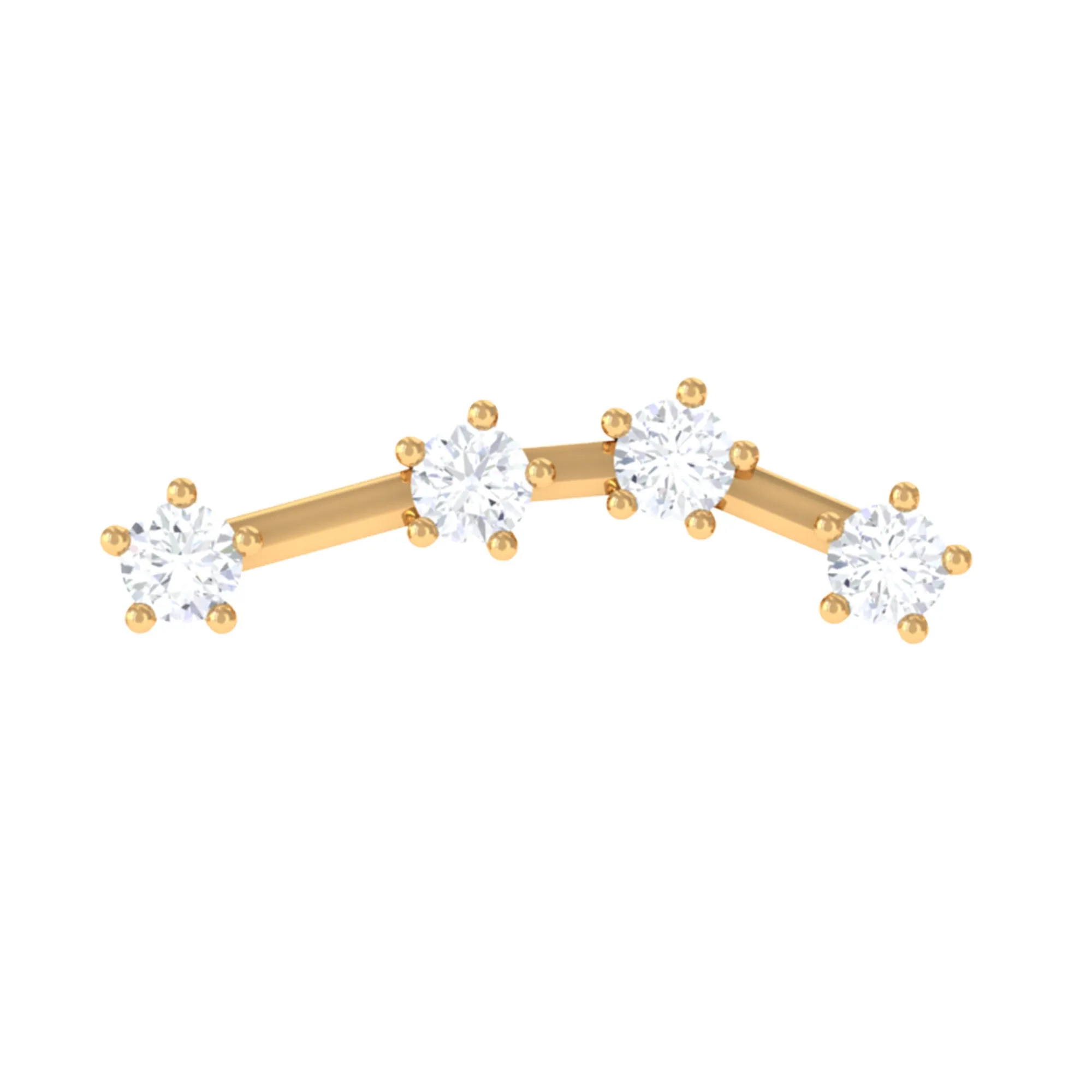 Diamond Aquarius Zodiac Earring for Helix Piercing